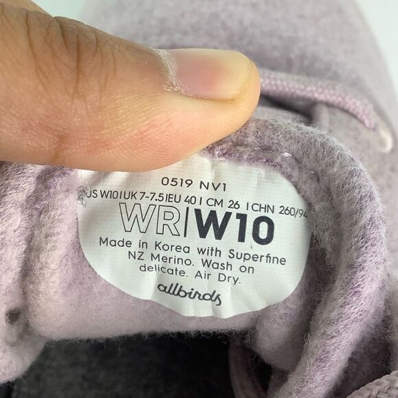 Allbirds Tree Runners Lavender Purple Thermoregulating Women Sneakers Sz W10 - Picture 8 of 9